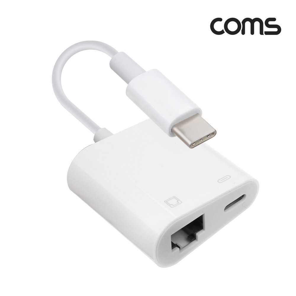 Coms USB 3.1 (Type C) , C타입 컨버터(RJ45), RJ45 Ethernet LAN Network Adapter, 유선 랜 인터넷 컨버터