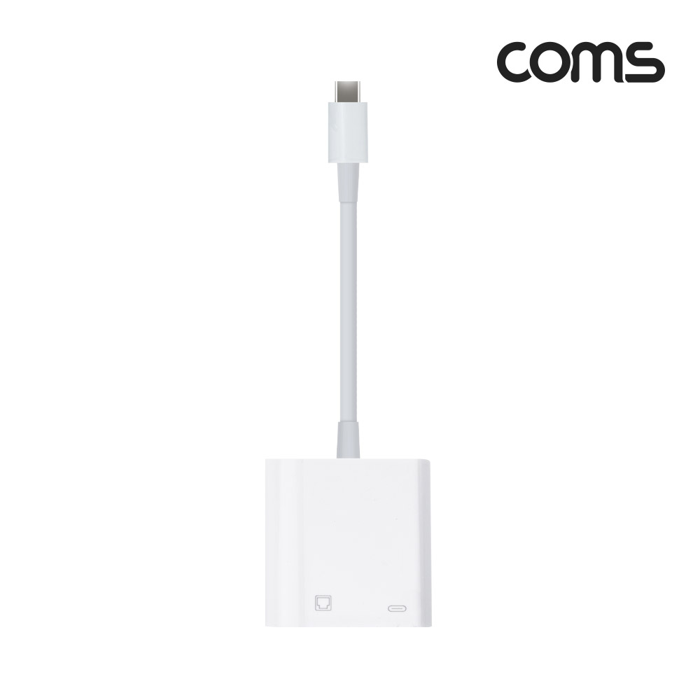 Coms USB 3.1 (Type C) , C타입 컨버터(RJ45), RJ45 Ethernet LAN Network Adapter, 유선 랜 인터넷 컨버터