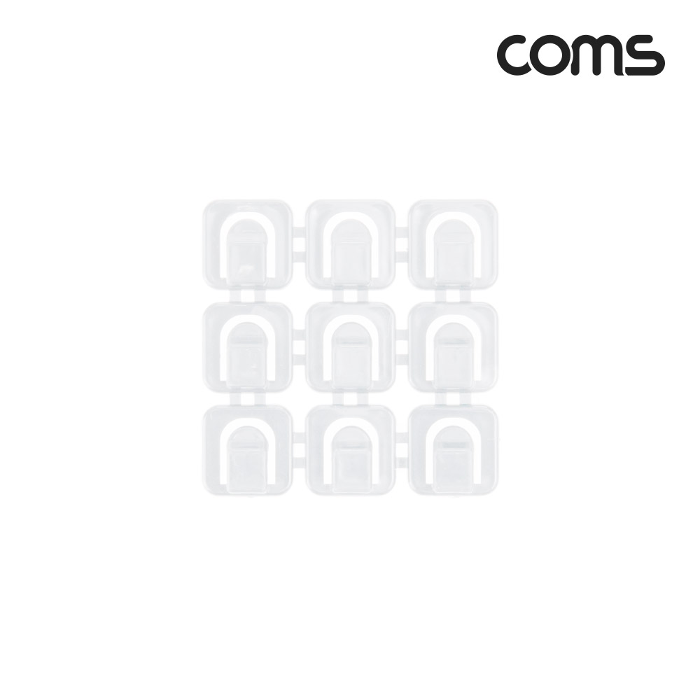 Coms 미니 클립 후크, 케이블 전선 정리기, 18개입, 소형, 케이블 오거나이저, White