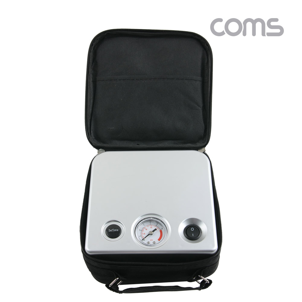 Coms 레저 캠핑용 에어펌프, 에어매트 공기펌프, 콤프레셔 (타이어 에어 보충) 에어펌프, 차량용, 시가전원