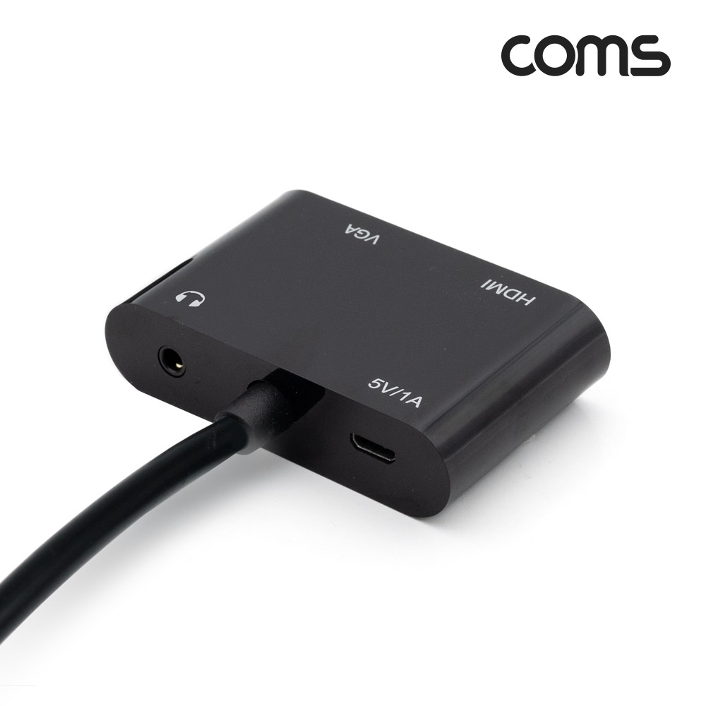 Coms HDMI 컨버터 / HDMI to HDMI/VGA/화면복제(미러링)/동시출력/오디오지원, 1080P FHD RGB D-SUB