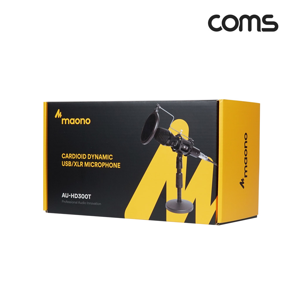 Coms 프리미엄 다이나믹 스튜디오 스탠드 유선 마이크 / Black metal / 캐논 XLR, 스테레오 3.5mm 3극 케이블, USB 3.1 (Type C), C타입 / 앰프기능