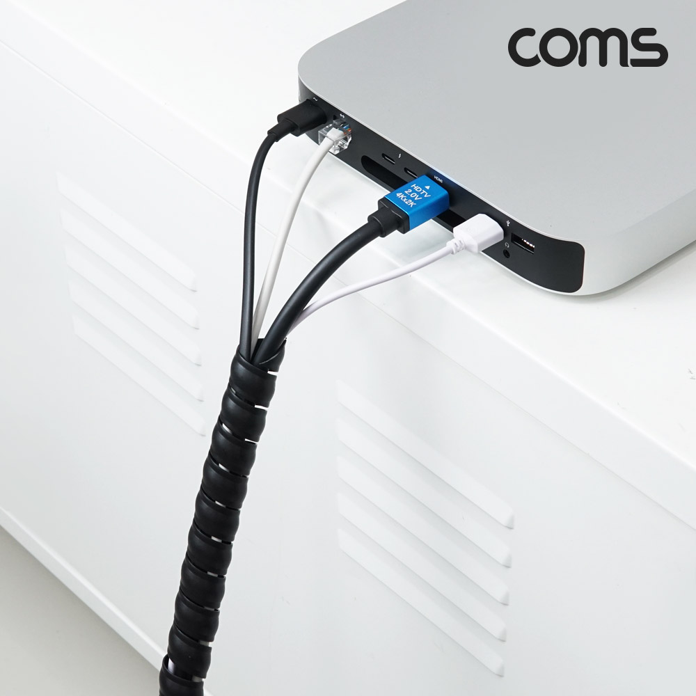 Coms 헤리칼밴드 32mm 매직케이블 돼지꼬리케이블 케이블타이 전선정리 전선보호