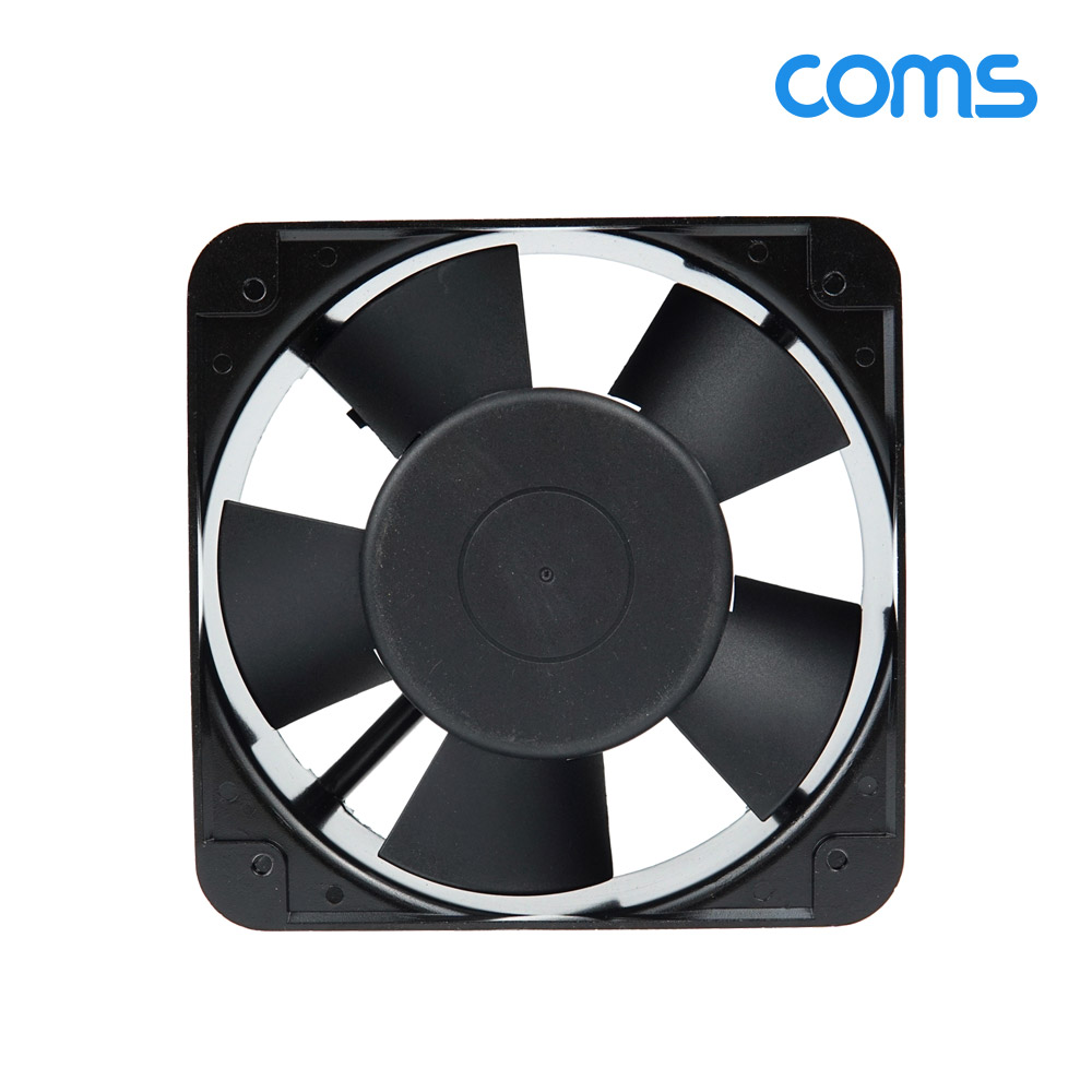 Coms 다용도 환풍기 사각 쿨러, AC 220V 전원 제작용 2선, 쿨러 케이스 Case, 쿨링, 그릴(보호망), 산업용, 화장실, 창고, 산업현장, 환기구, 150mm, 38W, 볼 베어링