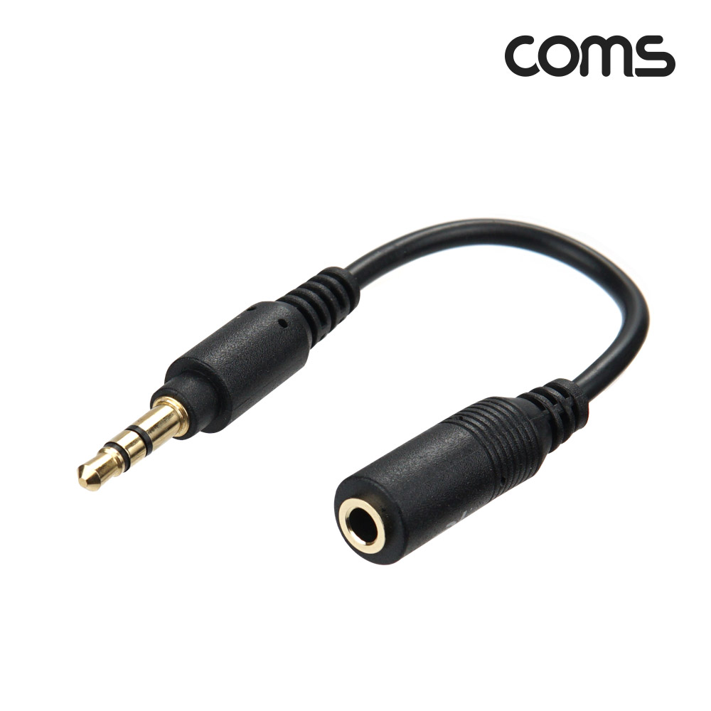 Coms 스테레오 2극 마이크 to 3극 케이블, 젠더, 10cm, AUX, stereo 3.5, 마이크 연결, 변환