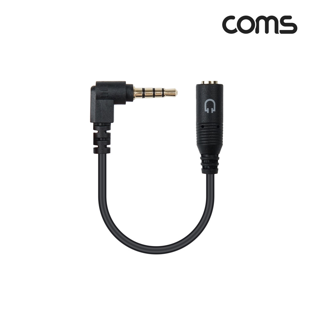 Coms 스테레오 4극 꺾임 to 3극 이어폰 변환 케이블 젠더, AUX, ST 3.5mm Male/Female