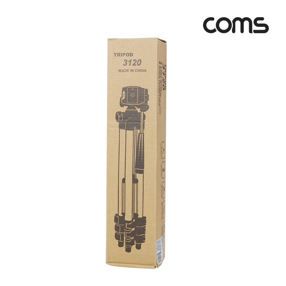 Coms 접이식 카메라(DSLR/미러리스) 삼각대, 최대 102cm, 거치대, 스탠드, 스마트폰 고정 가이드