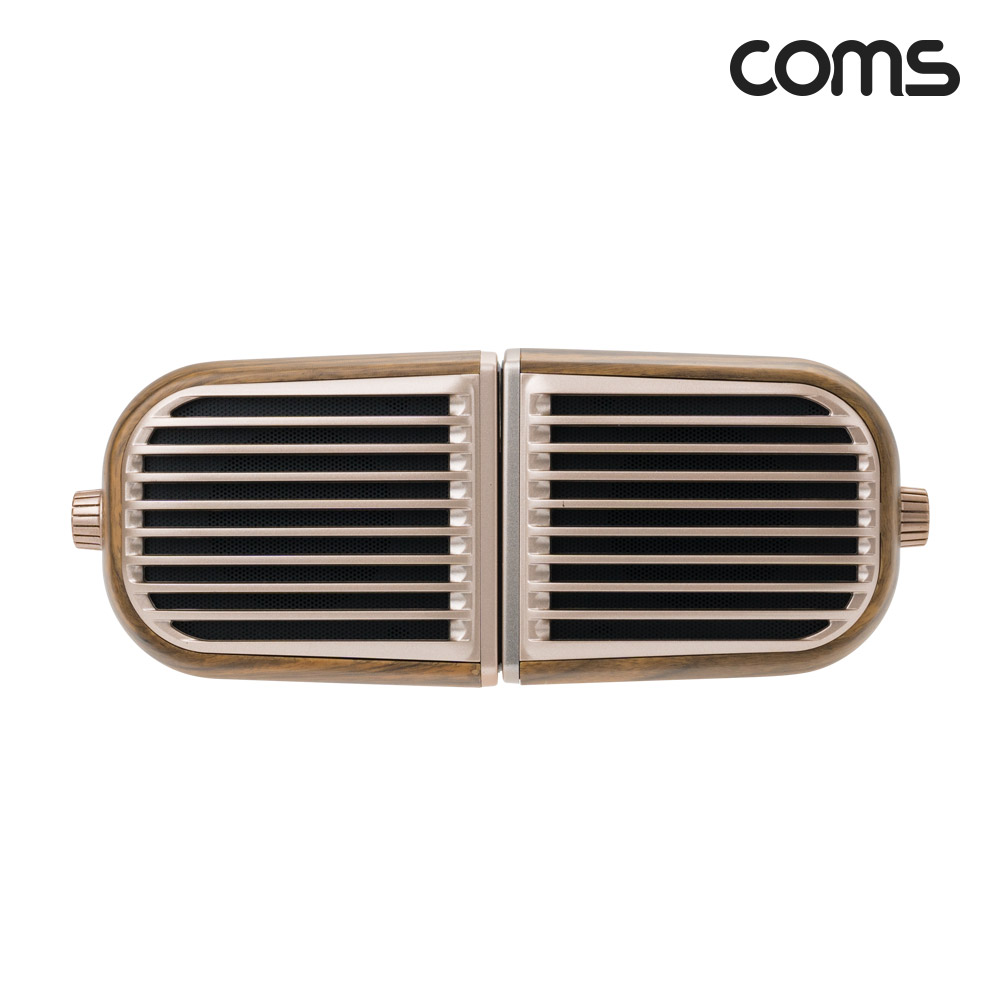 Coms 분리형 블루투스 스피커 라이트우드, 고품격사운드 10W 좌우분리 자석부착기능 서브우퍼내장 TWS 3D입체스테레오 유선지원 휴대용 데스크톱PC스피커