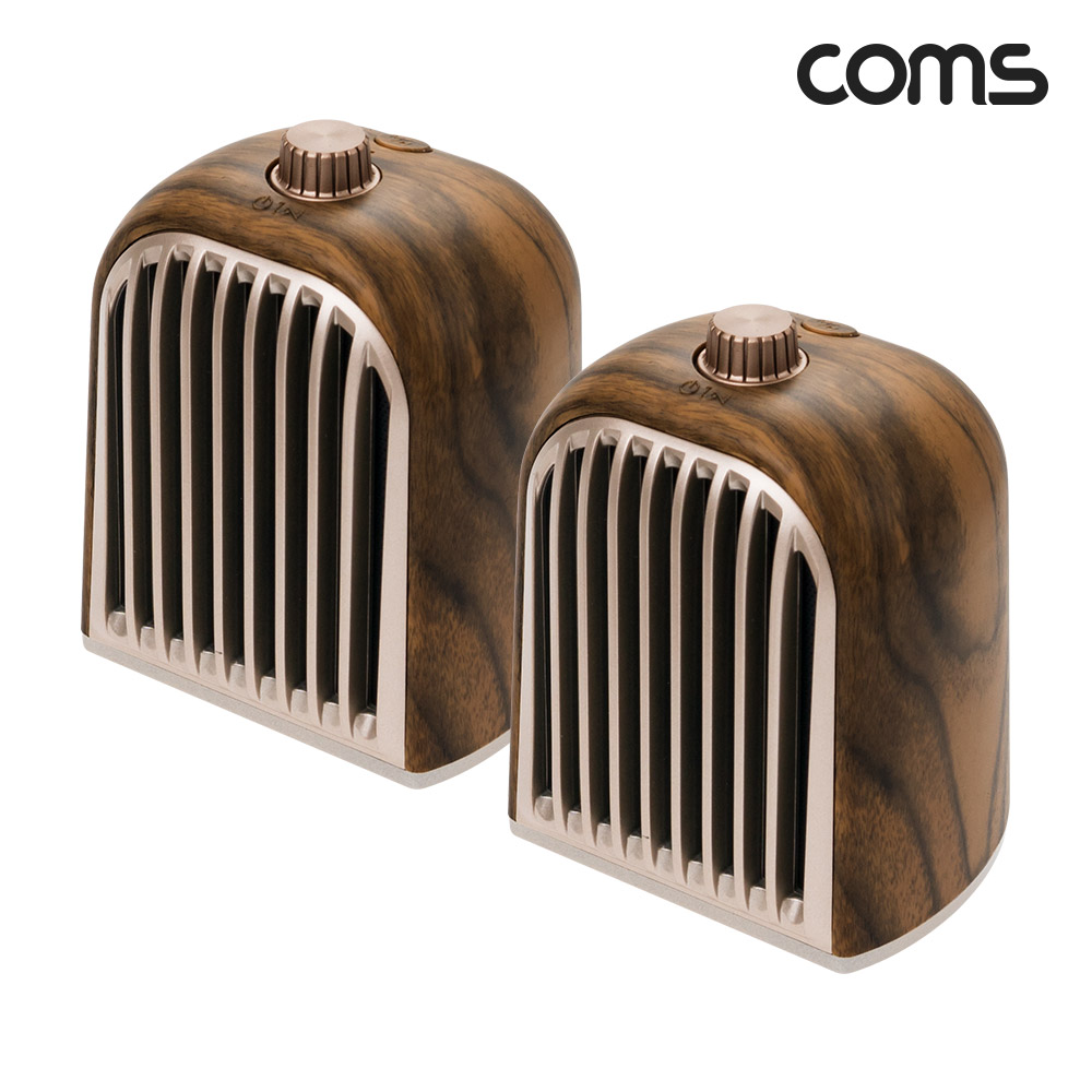 Coms 분리형 블루투스 스피커 다크우드, 고품격사운드 10W 좌우분리 자석부착기능 서브우퍼내장 TWS 3D입체스테레오 유선지원 휴대용 데스크톱PC스피커