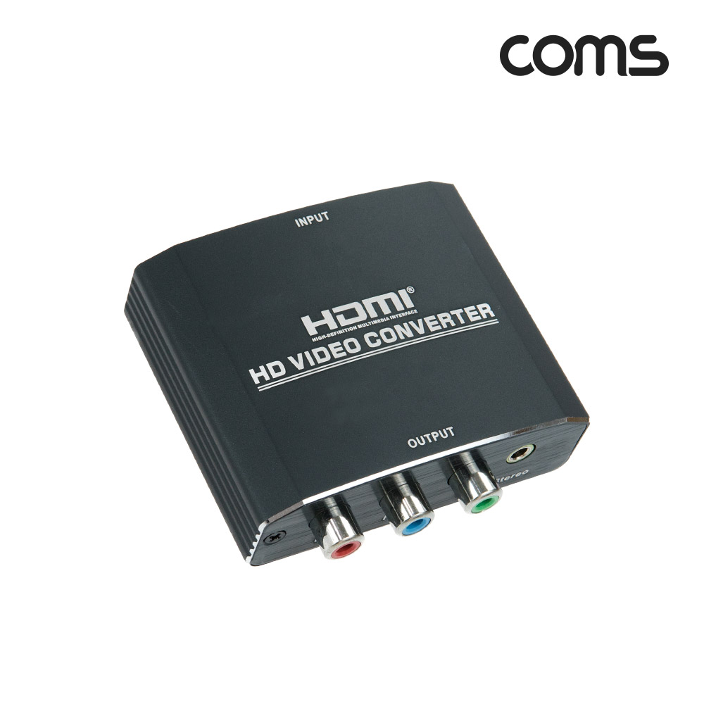 Coms HDMI to 컴포넌트 컨버터, YPbPR + 스테레오 3.5mm, 구형 아날로그 변환, 2RCA to Stereo 케이블 제공