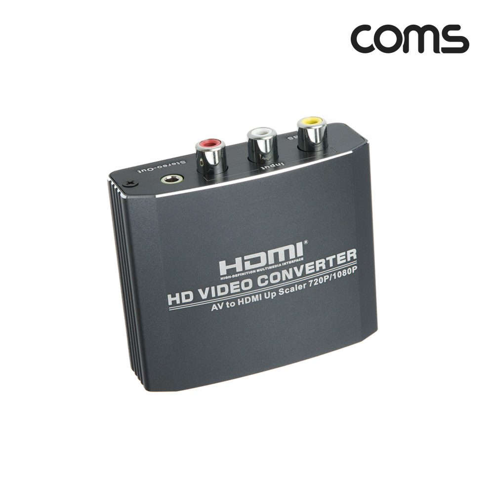 Coms AV to HDMI 컨버터, 3RCA -> HDMI + 오디오, 스테레오 3.5mm, 1080P, 720P, CVBS, L/R