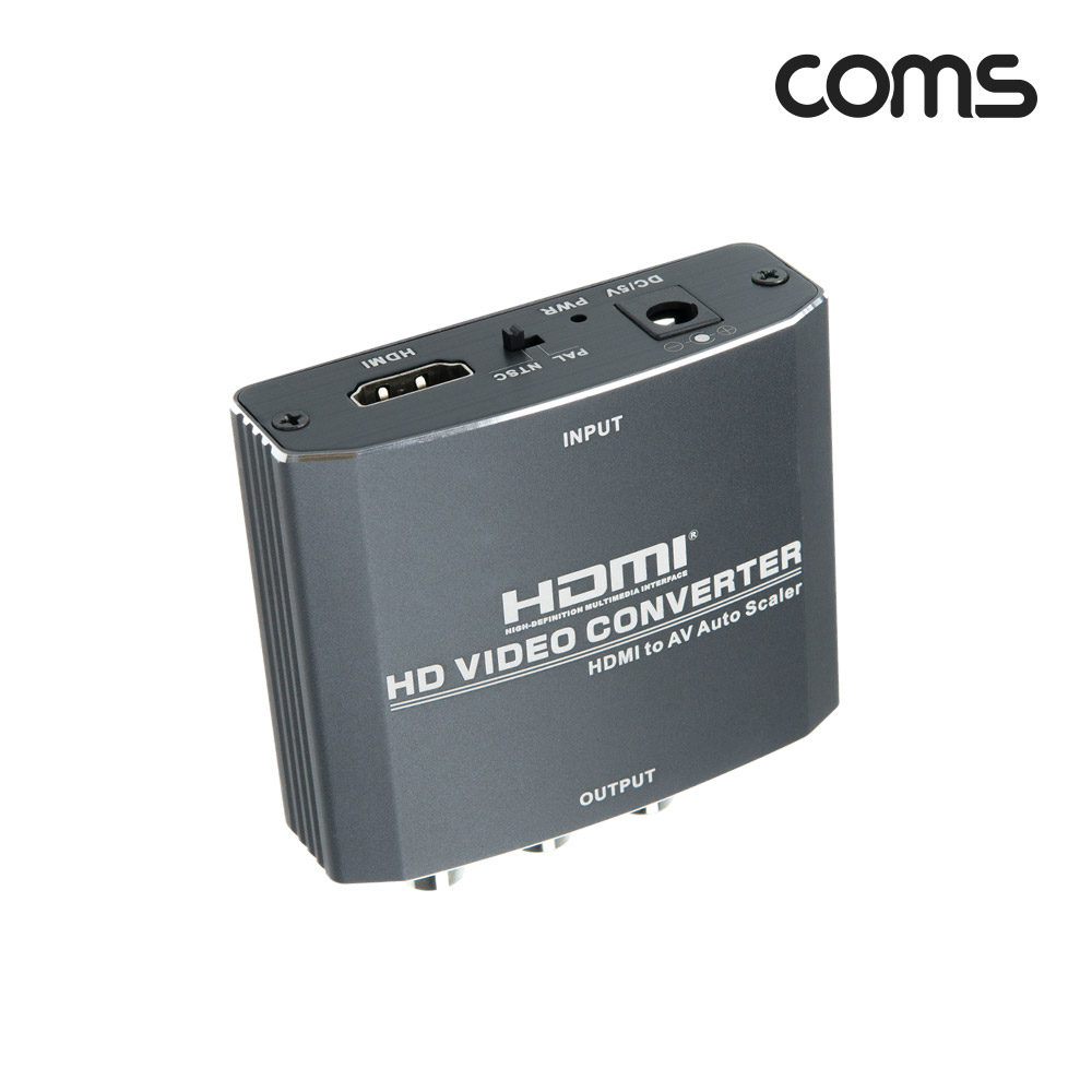 Coms HDMI to AV 컨버터, HDMI -> 3RCA + 오디오, 스테레오 3.5mm, PAL/NTSC, CVBS, L/R