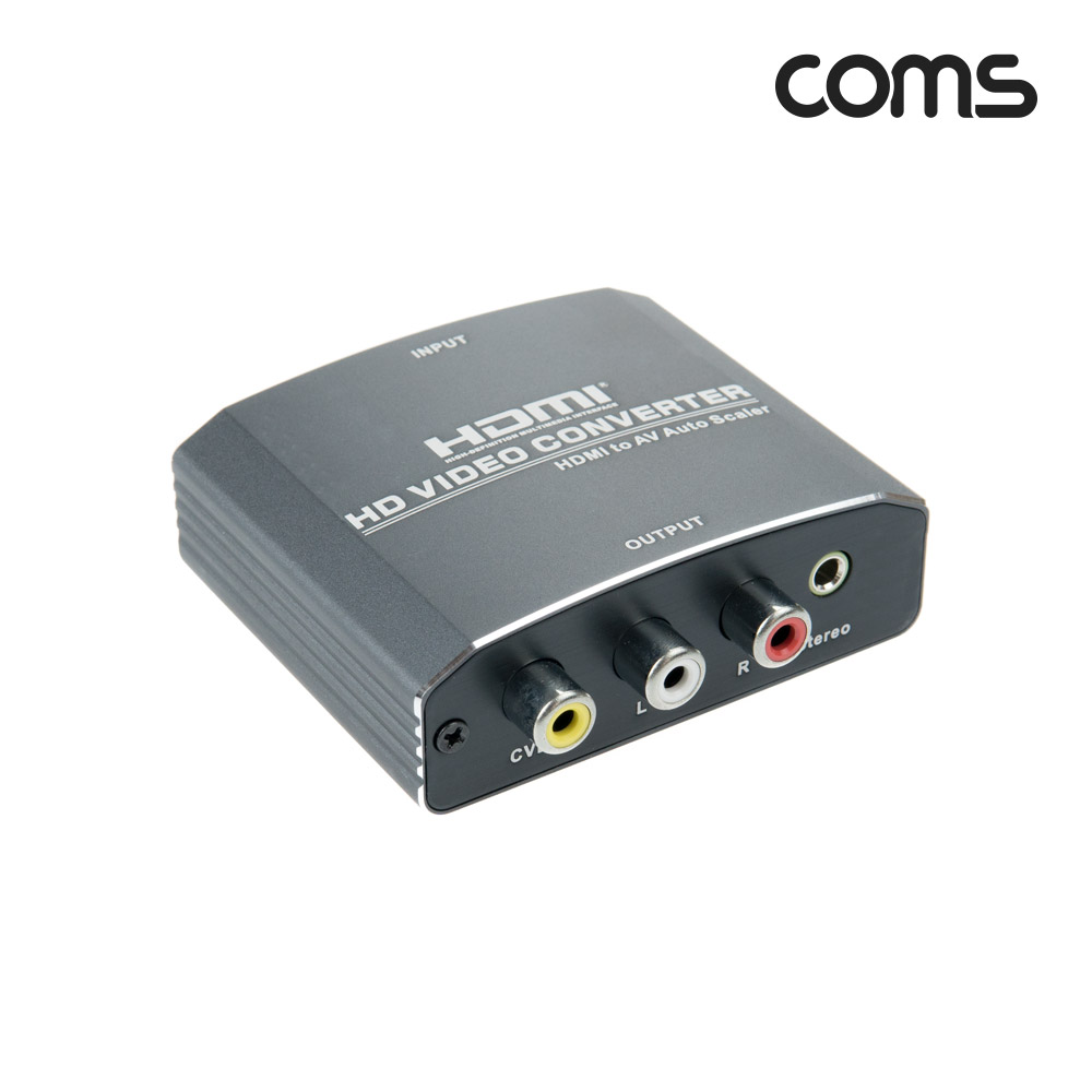 Coms HDMI to AV 컨버터, HDMI -> 3RCA + 오디오, 스테레오 3.5mm, PAL/NTSC, CVBS, L/R
