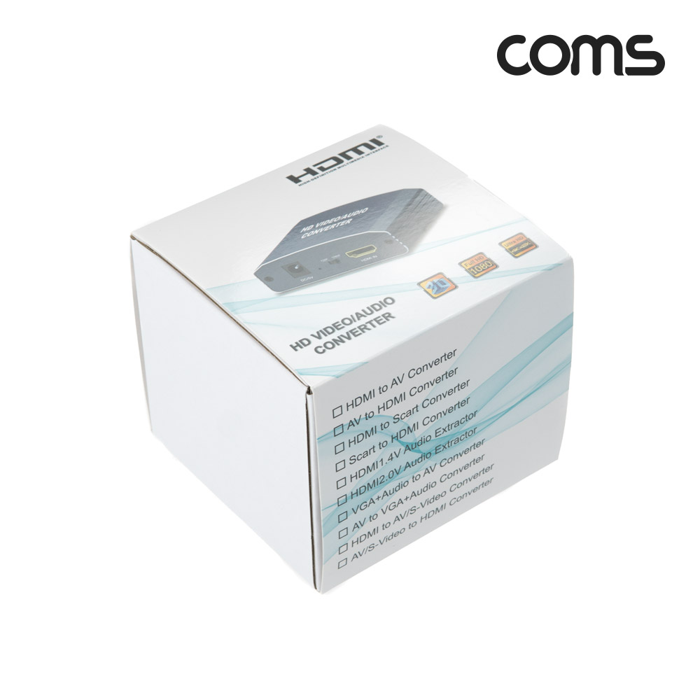 Coms HDMI to AV 컨버터, HDMI -> 3RCA + 오디오, 스테레오 3.5mm, PAL/NTSC, CVBS, L/R