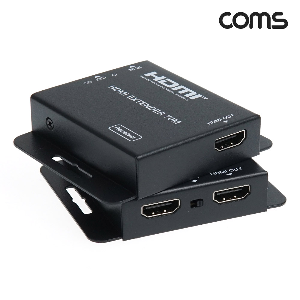 Coms 초슬림 HDMI 리피터 RJ45 1선 최대70M 거리연장기 Extender 4K@30Hz UHD (EDID, IR 컨트롤, POE 지원)