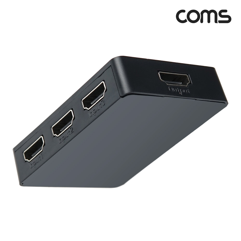 Coms HDMI 3x1 선택기 4K@30Hz 내장형IR 리모컨제공 HDMI1.4a HDCP 2.2