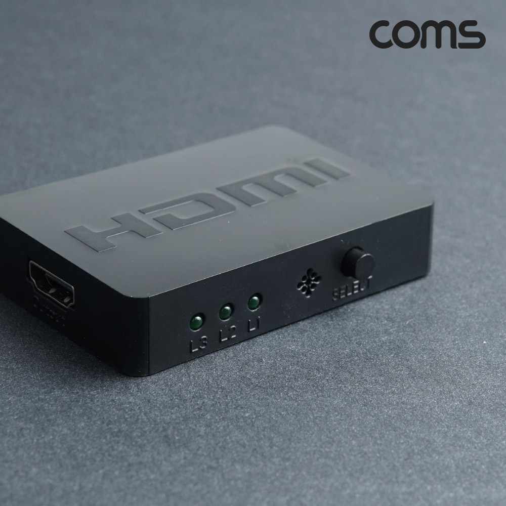 Coms HDMI 3x1 선택기 4K@30Hz 내장형IR 리모컨제공 HDMI1.4a HDCP 2.2