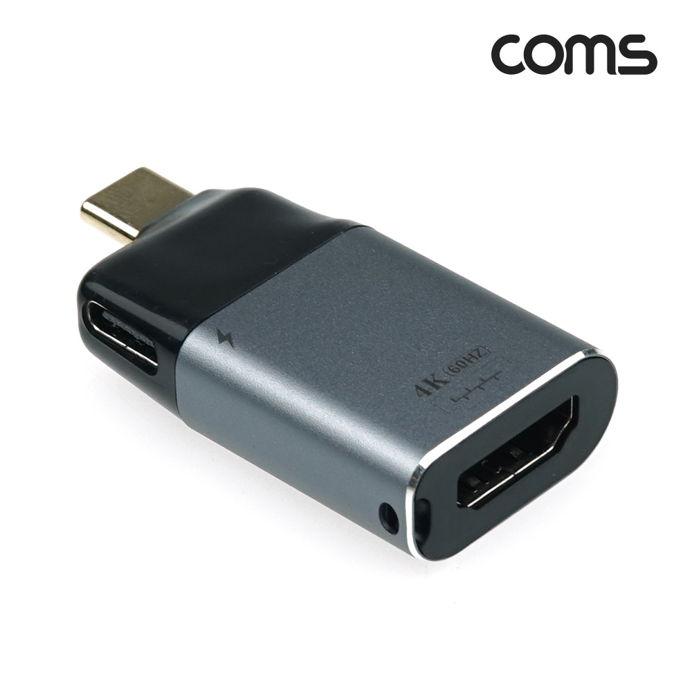 Coms USB 3.1(Type C) to HDMI 컨버터 변환 젠더 C타입 to HMDI 4K@60Hz UHD PD 전원