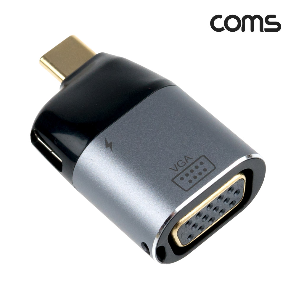 Coms USB 3.1(Type C) to VGA 컨버터 변환 젠더 C타입 to VGA 1080p@60Hz FHD D-SUB RGB