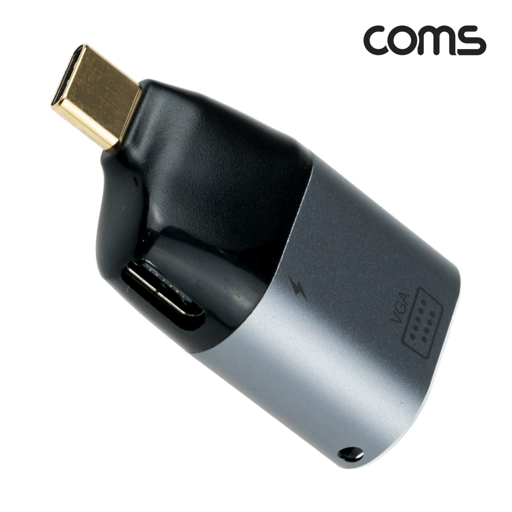 Coms USB 3.1(Type C) to VGA 컨버터 변환 젠더 C타입 to VGA 1080p@60Hz FHD D-SUB RGB