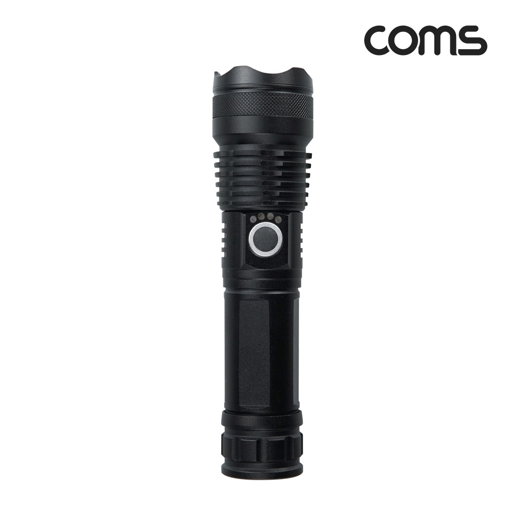 Coms 비상용 LED 손전등(램프, 후레쉬, 랜턴), 줌인아웃 라이트, 손목 스트랩, 야간 활동(등산, 레저, 캠핑, 낚시)