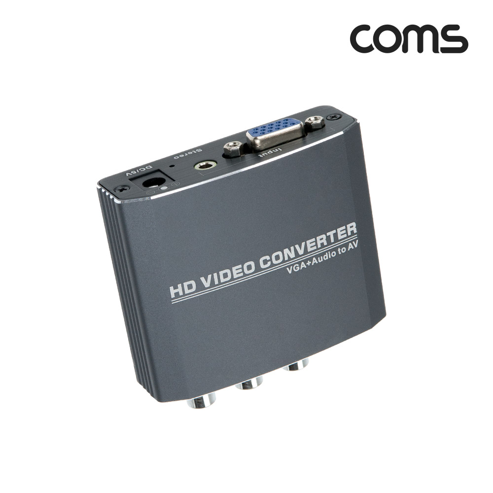 Coms VGA to AV 컨버터, VGA+오디오 -> AV, 스테레오 3.5mm, 1080P, 720P, CVBS, L/R 3RCA, NTSC/PAL