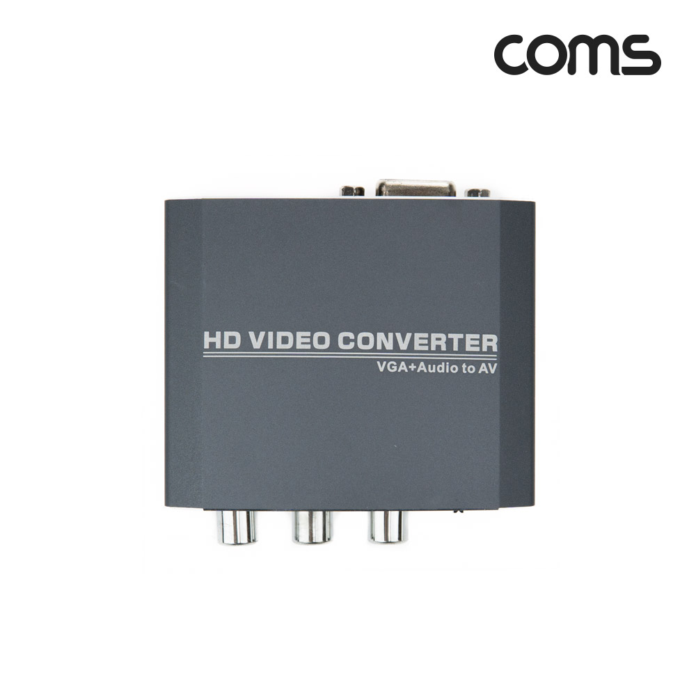 Coms VGA to AV 컨버터, VGA+오디오 -> AV, 스테레오 3.5mm, 1080P, 720P, CVBS, L/R 3RCA, NTSC/PAL