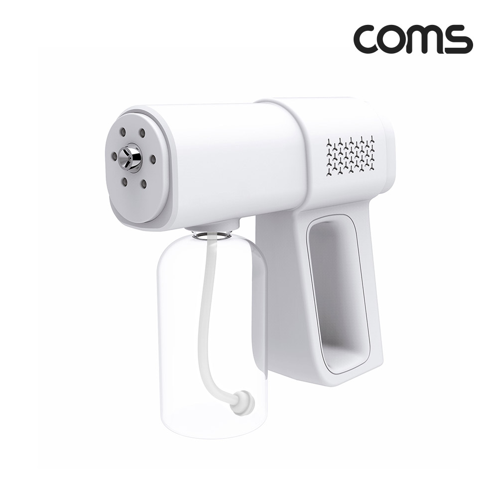 Coms 무선 나노 스프레이건, 분무기, 380mL, LED 라이트, 가정용, 자동 분사, 물뿌리개, 원예 청소 세차 소독 살균