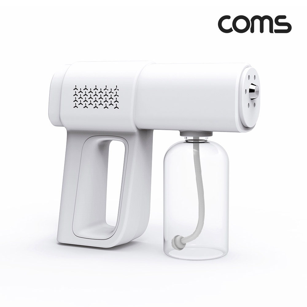 Coms 무선 나노 스프레이건, 분무기, 380mL, LED 라이트, 가정용, 자동 분사, 물뿌리개, 원예 청소 세차 소독 살균