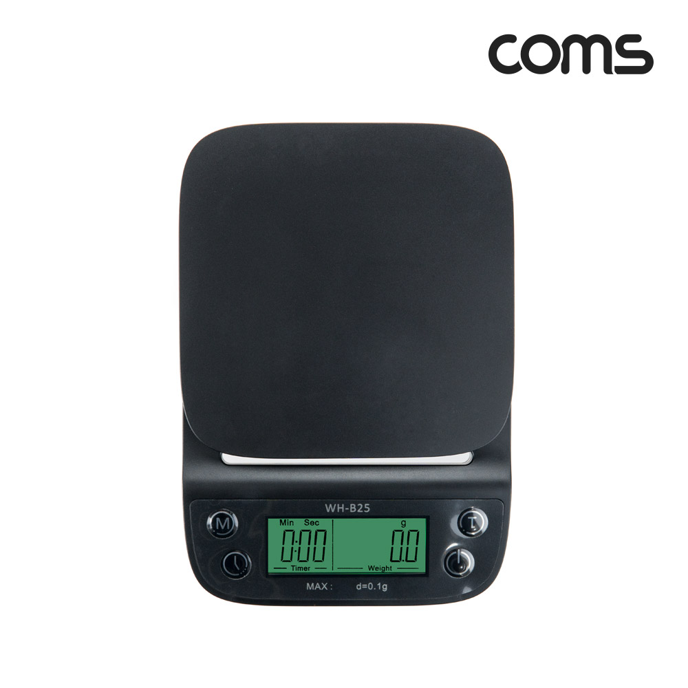 Coms 디지털 주방저울, 전자저울, 영점기능, 측정단위, 타이머&스톱워치, 자동전원종료, 절전기능, 요리 베이커리 커피 드립