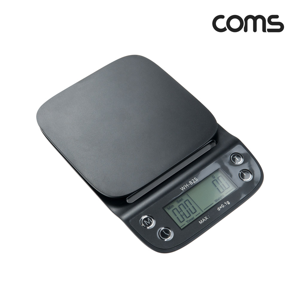Coms 디지털 주방저울, 전자저울, 영점기능, 측정단위, 타이머&스톱워치, 자동전원종료, 절전기능, 요리 베이커리 커피 드립