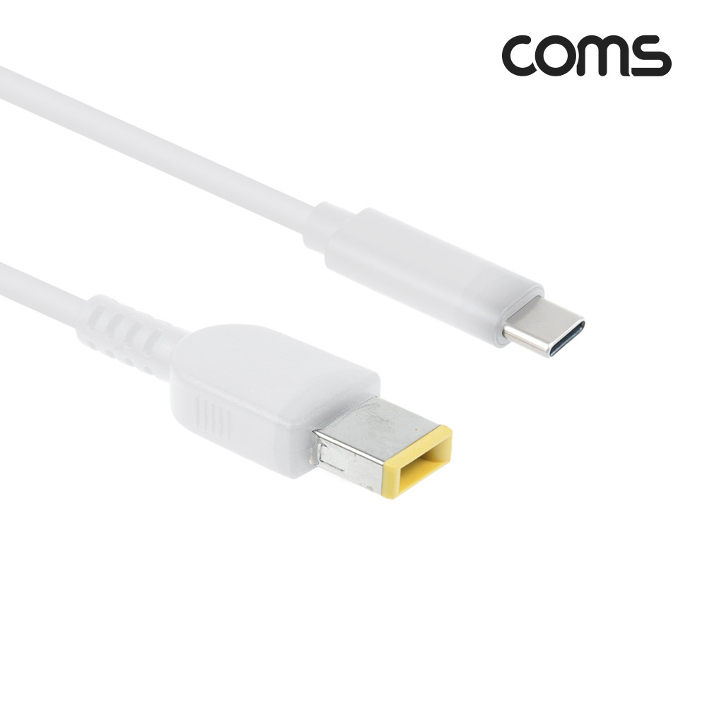 Coms USB 3.1(Type C) 노트북 전원 변환 케이블(PD to DC Lenovo), 충전, 젠더, 1.5m, White