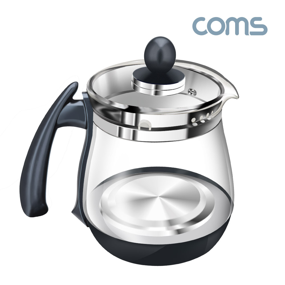 Coms 1.5L 대용량 멀티 전기 주전자, 차 한약 우려내기, 라면 국 죽 조리, 햇반 데우기, 커피 차 분유 물끓이기, 분유 온도유지, 국민 분유포트, 1인가구 필수품, 친환경 내열유리