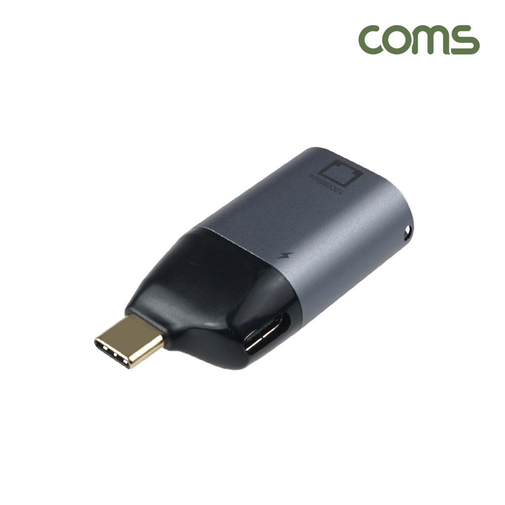Coms USB 3.1(Type C) to RJ45 컨버터, 변환 젠더, C타입 to Giga LAN RJ45, 이더넷 기가 랜, Ethernet Adapter