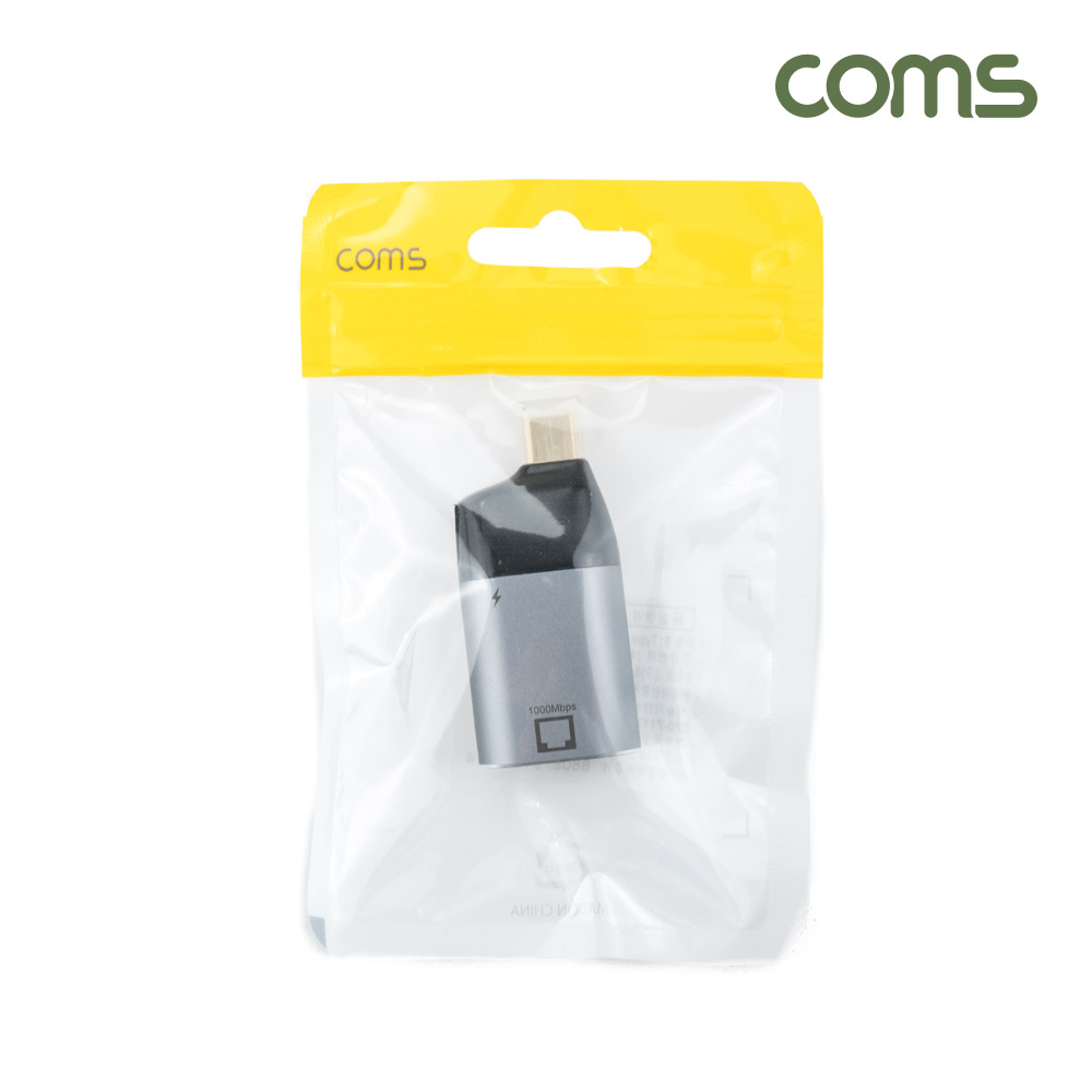Coms USB 3.1(Type C) to RJ45 컨버터, 변환 젠더, C타입 to Giga LAN RJ45, 이더넷 기가 랜, Ethernet Adapter