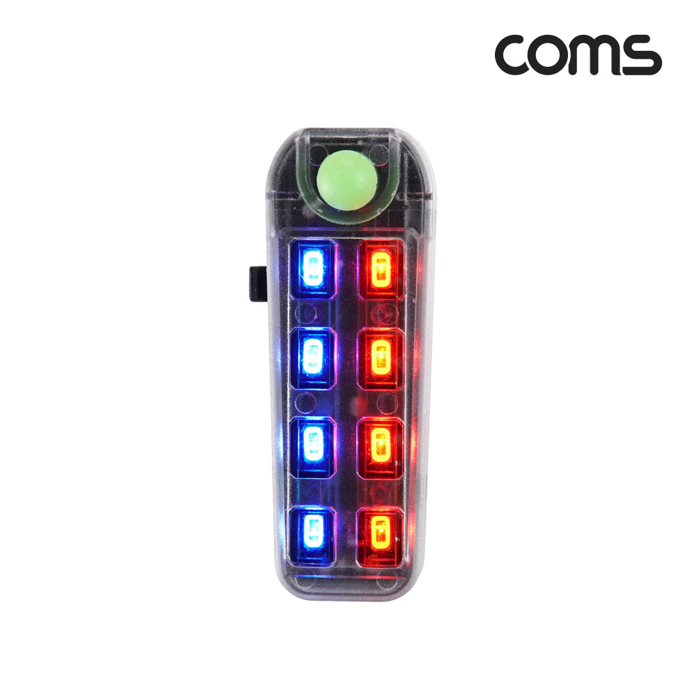 Coms 자전거 안전 점멸기, USB 충전, Red+Blue Light, 후미등, 후방 부착, LED 램프 라이트