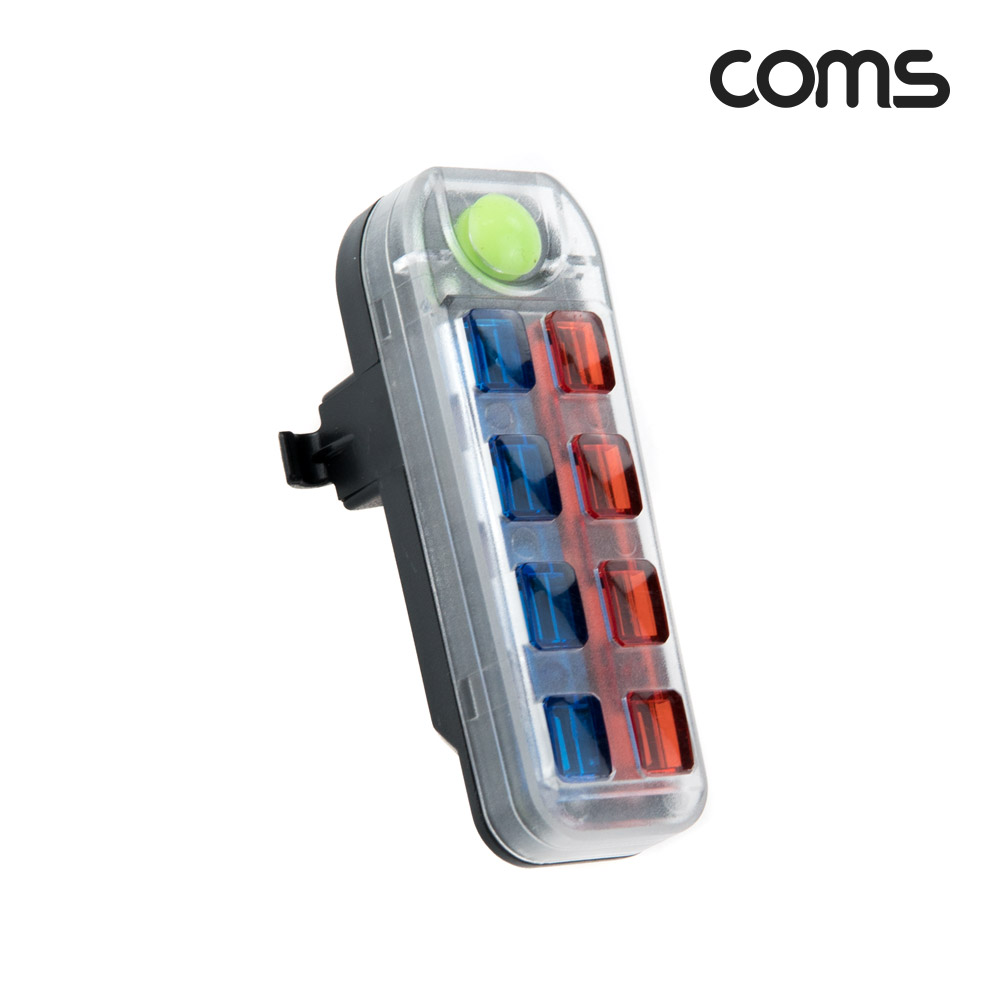 Coms 자전거 안전 점멸기, USB 충전, Red+Blue Light, 후미등, 후방 부착, LED 램프 라이트
