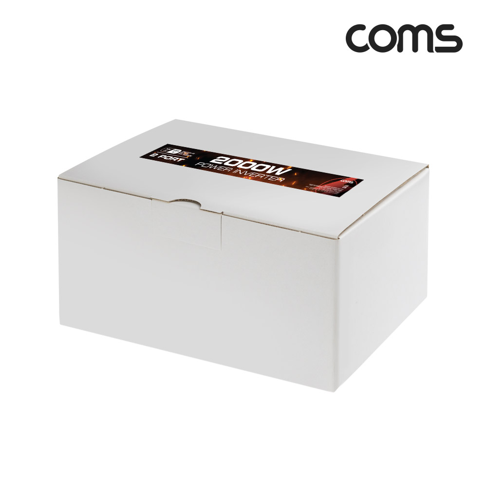 Coms 순수정현파 차량용 2000W 파워 인버터, 캠핑용 시거잭 전원 충전기(야외 파티, 캠핑, 여행, 차박 등), DC12V to AC220V 콘센트