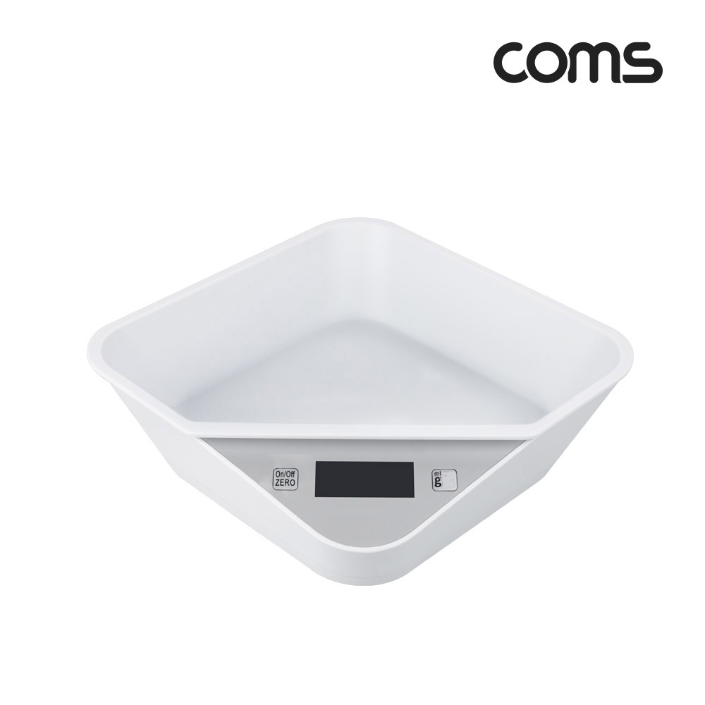 Coms 트레이 전자 저울, 디지털 주방저울, 전자저울, 영점기능, 측정단위, 자동전원종료, 절전기능, 요리 베이커리, 다용도