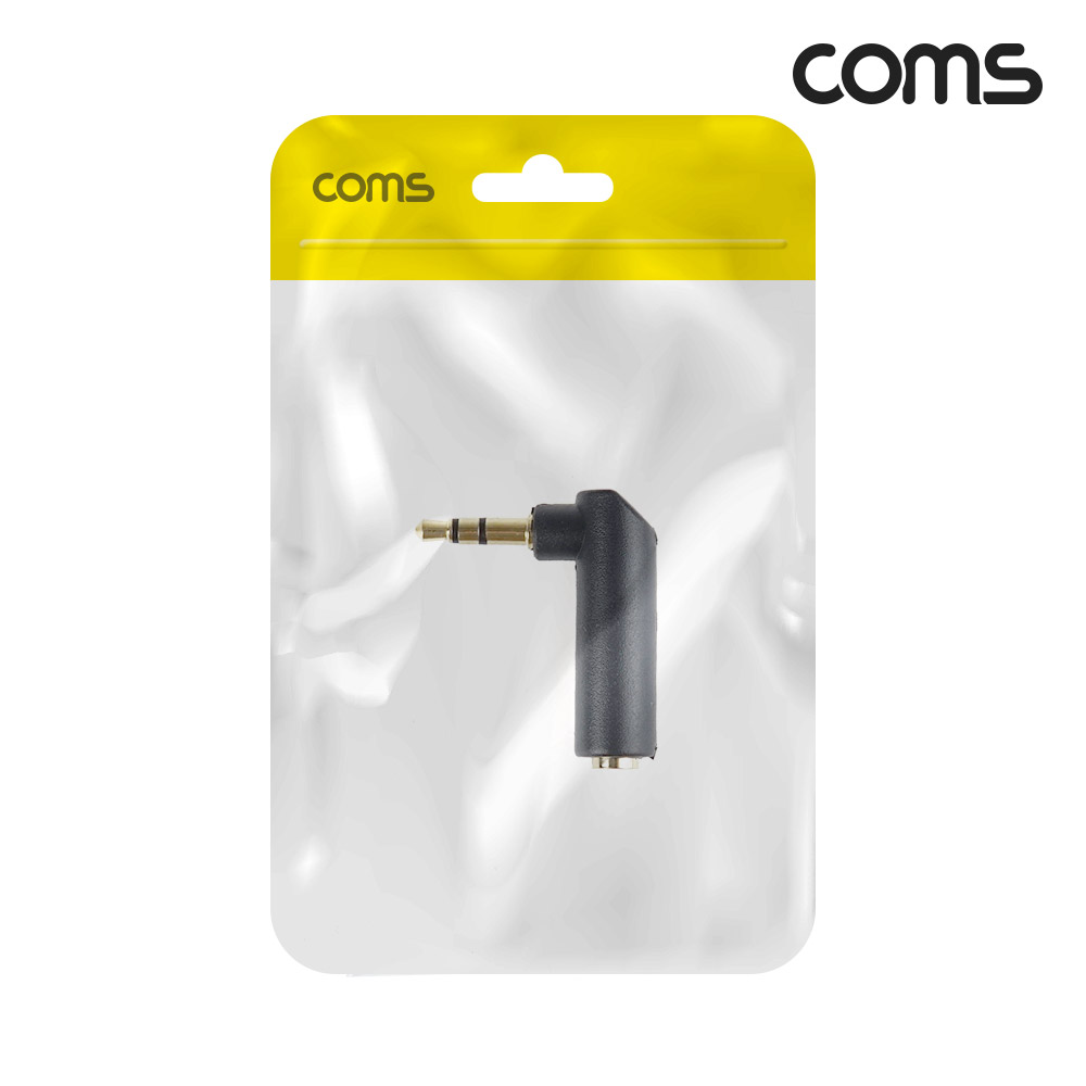 Coms 3극 3.5Ø 스테레오 꺾임 꺽임 연장 젠더 (M/F), stereo, AUX