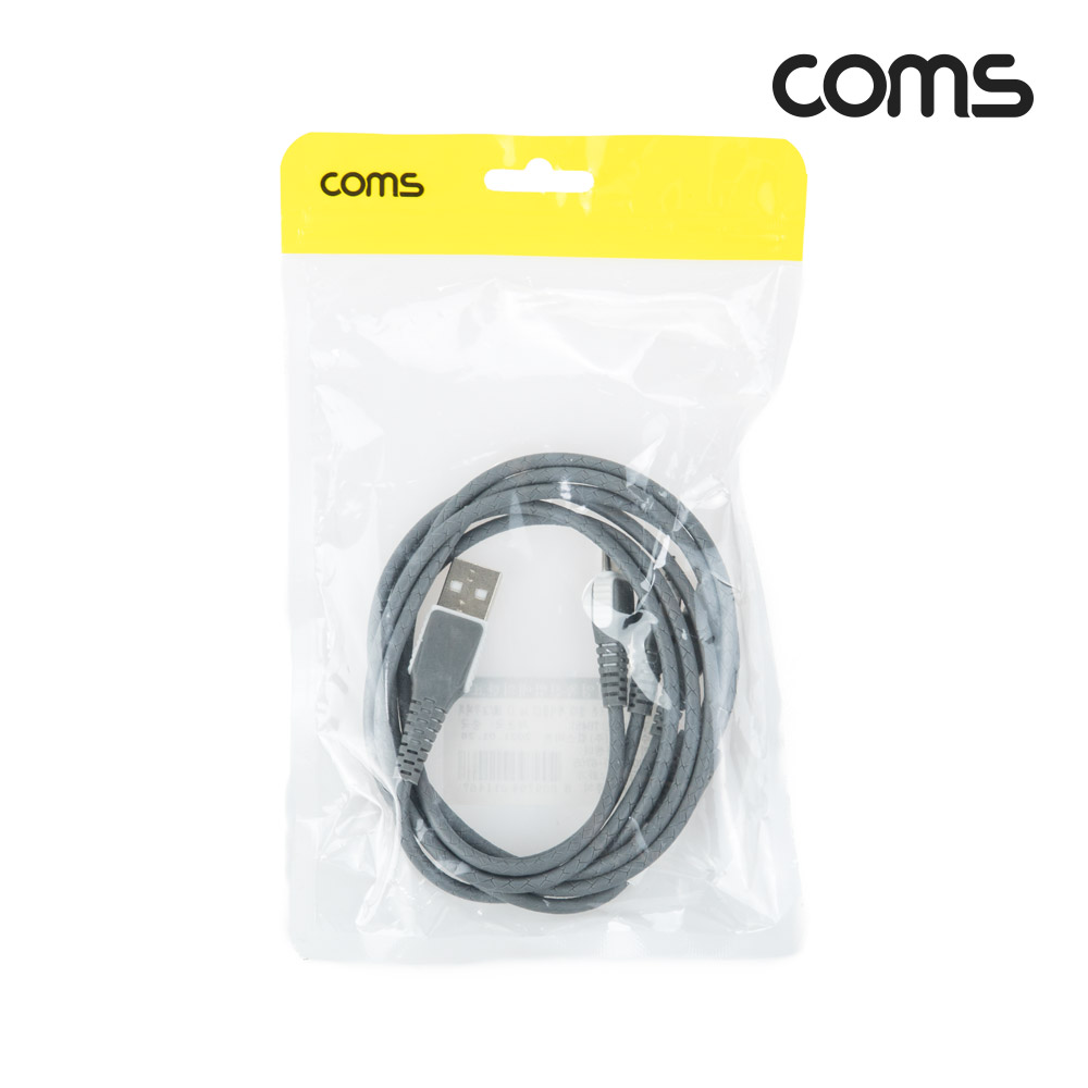 Coms 스마트폰 3 in 1 멀티 충전 케이블, USB 3.1 Type C/Micro 5P/8P, Gray