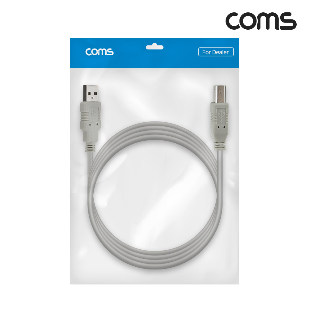 Coms [딜러용] USB 2.0 케이블 2M A타입 B타입 AM to BM