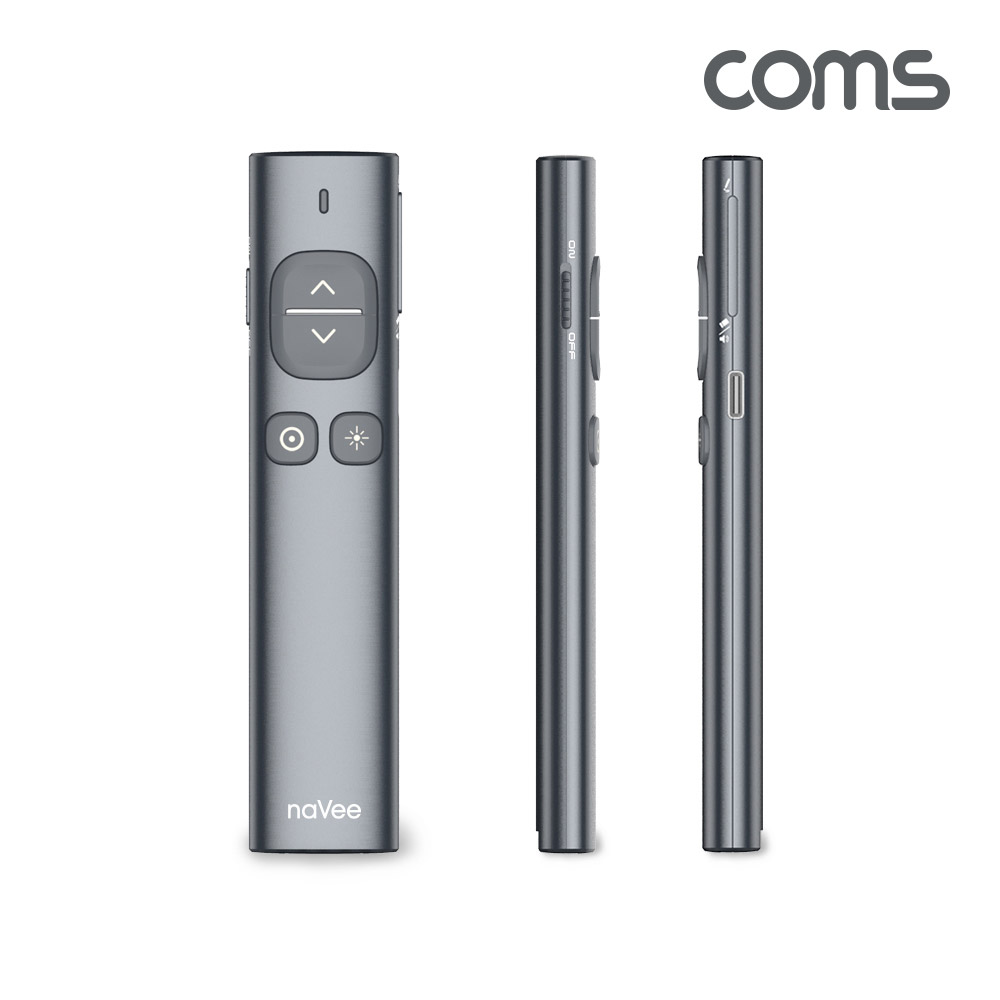 Coms 나비 프리젠터(NV59-PPT600) Gray 무선프리젠터