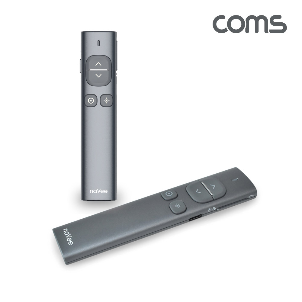 Coms 나비 프리젠터(NV59-PPT600) Gray 무선프리젠터