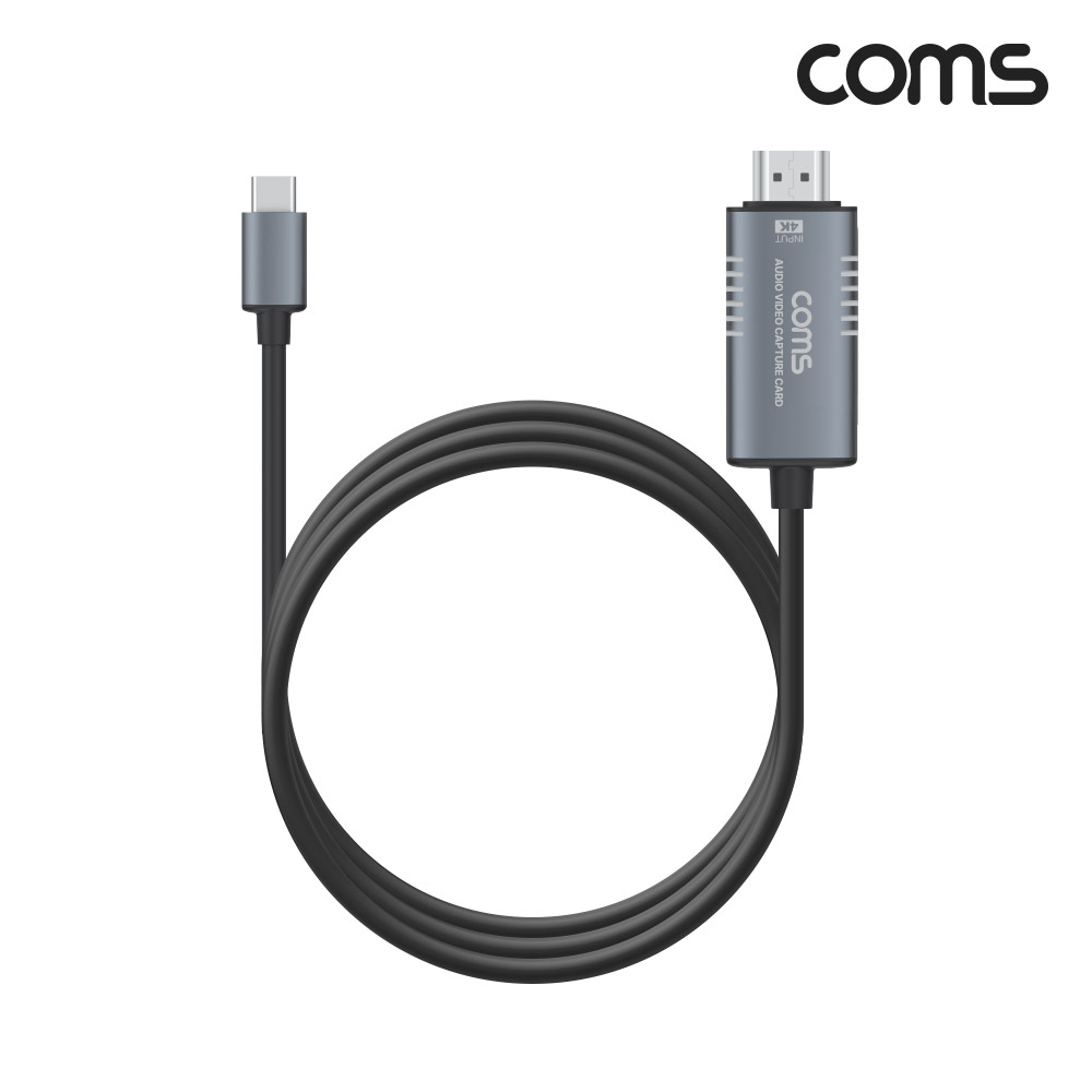 Coms HDMI to USB 3.1(Type C) 캡쳐 1.8M, 4K@60Hz UHD 입력지원, 1080p@60Hz 출력(녹화), C타입, USB 3.0 5Gbps
