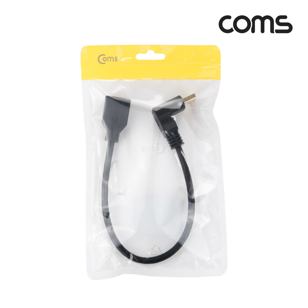 Coms 디스플레이 포트 젠더 연장 케이블 DP(M) 상향꺾임(꺽임)/DP(F) 30cm/DisplayPort