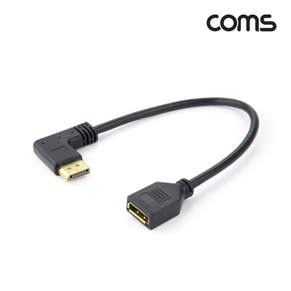 Coms 디스플레이 포트 젠더 연장 케이블 DP(M) 좌향꺾임(꺽임)/DP(F) 30cm/DisplayPort