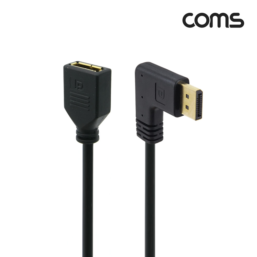 Coms 디스플레이 포트 젠더 연장 케이블 DP(M) 좌향꺾임(꺽임)/DP(F) 30cm/DisplayPort