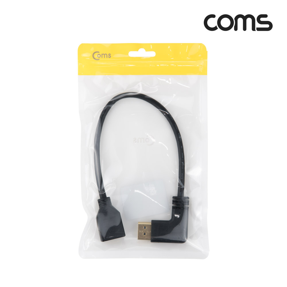Coms 디스플레이 포트 젠더 연장 케이블 DP(M) 우향꺾임(꺽임)/DP(F) 30cm/DisplayPort