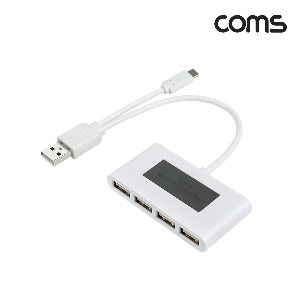 Coms 2 IN 1 USB Type C&USB 2.0 허브 HUB 4포트
